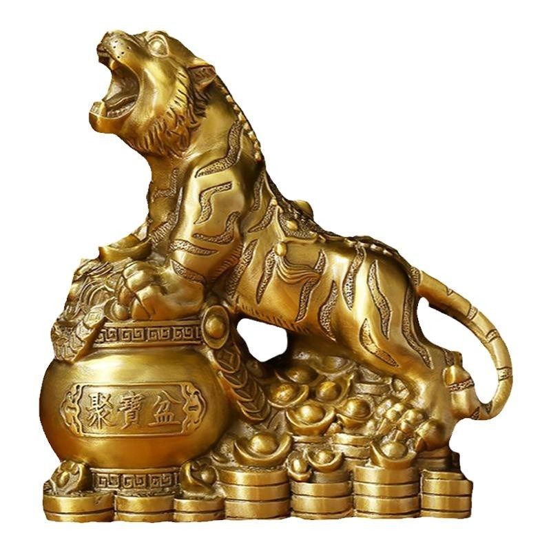 老虎黄铜聚宝盆铜虎生肖虎上下山虎家居客厅办公室桌面物,家居饰品,装饰摆件,淘宝优惠券,粉丝福利购,淘宝优惠卷