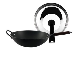 富硒康嫂子生锈炒锅轻便圆尖底无涂层加厚升级款