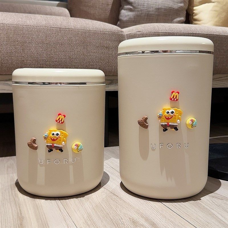 垃圾桶爱奶油风大容量家用带盖压圈级感儿童卧室客厅筒