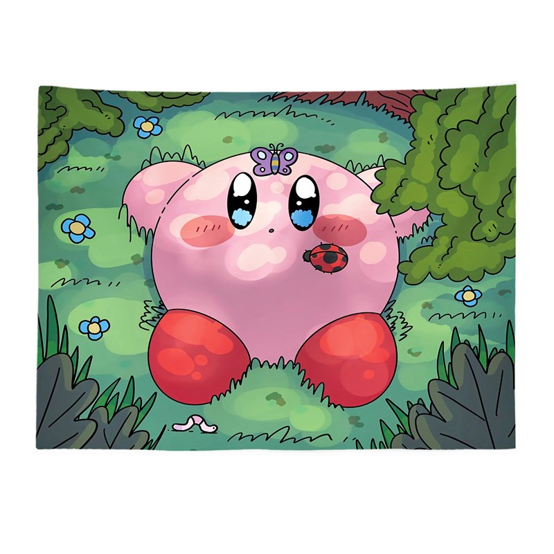 星之卡比挂布 卧室床头装饰背景布租房改造宿舍布置遮丑墙布挂毯