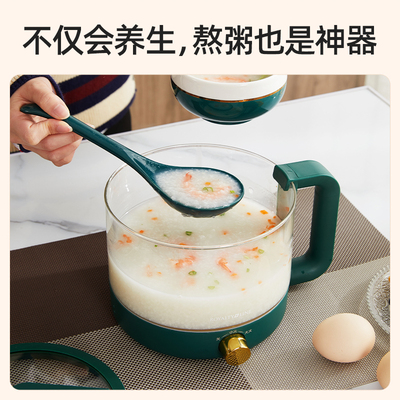 瑞士罗娅宿舍家用多功能电煮锅煮粥炖煲汤小火锅陶瓷釉玻璃养生锅