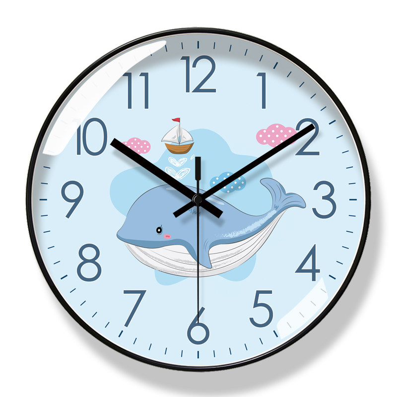 易普拉萌宠动物挂钟客厅钟表家用时钟挂表静音扫秒石英钟