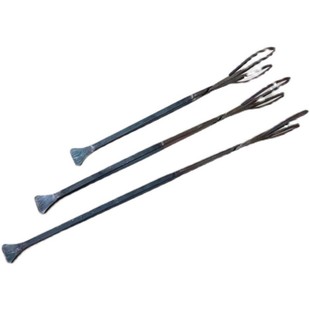 缙云烧饼捅饼夹特长铁柄夹子煤碳炭火长款家用火钳加长扁头工具