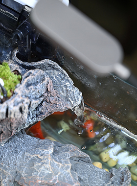 假山过流水循环水桌面植物中型鱼缸客厅办公室装饰桌面景观