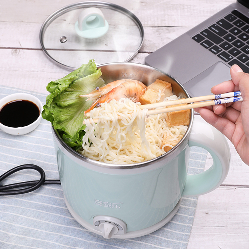 安家乐多功能宿舍学生家用煮面锅蒸煮一体火锅小功率电煮锅1-2人