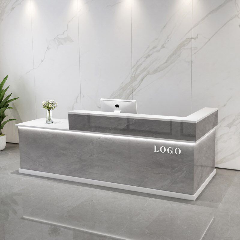 实木前台接待台店铺小型院柜台现代办公桌转角吧台收银台