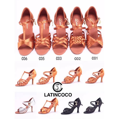 可可时代舞鞋女成人专业拉丁中高跟训练考级比赛舞蹈鞋高端软底