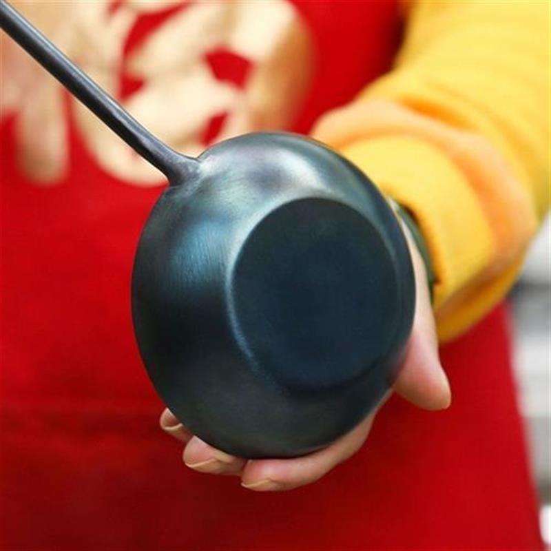 章丘元宝蛋饺勺烧油勺铁勺子粘勺正宗手工勺子纯手工