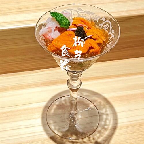 日怀石会席板前料理餐具脚小吃前菜碟胆盘盅鸡尾酒杯子