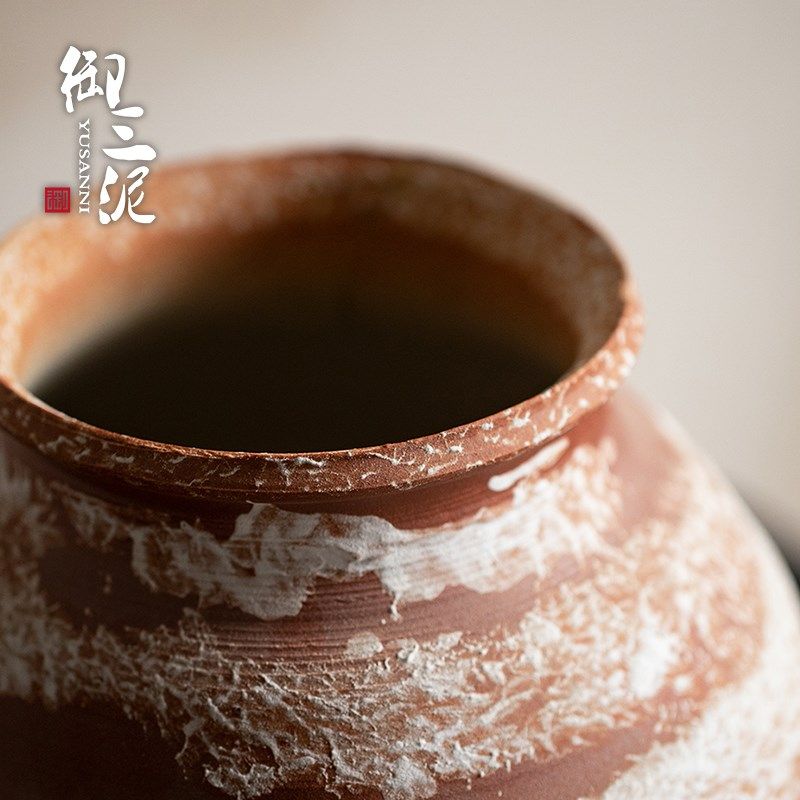复古小陶罐插瓶现代复古客厅陶艺干