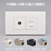 二位千兆电视插座六类七类八类万兆线墙壁