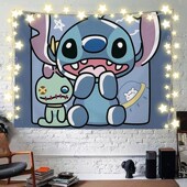 史迪仔星际宝贝挂布爱背景布宿舍床头装 饰墙布拍照挂毯