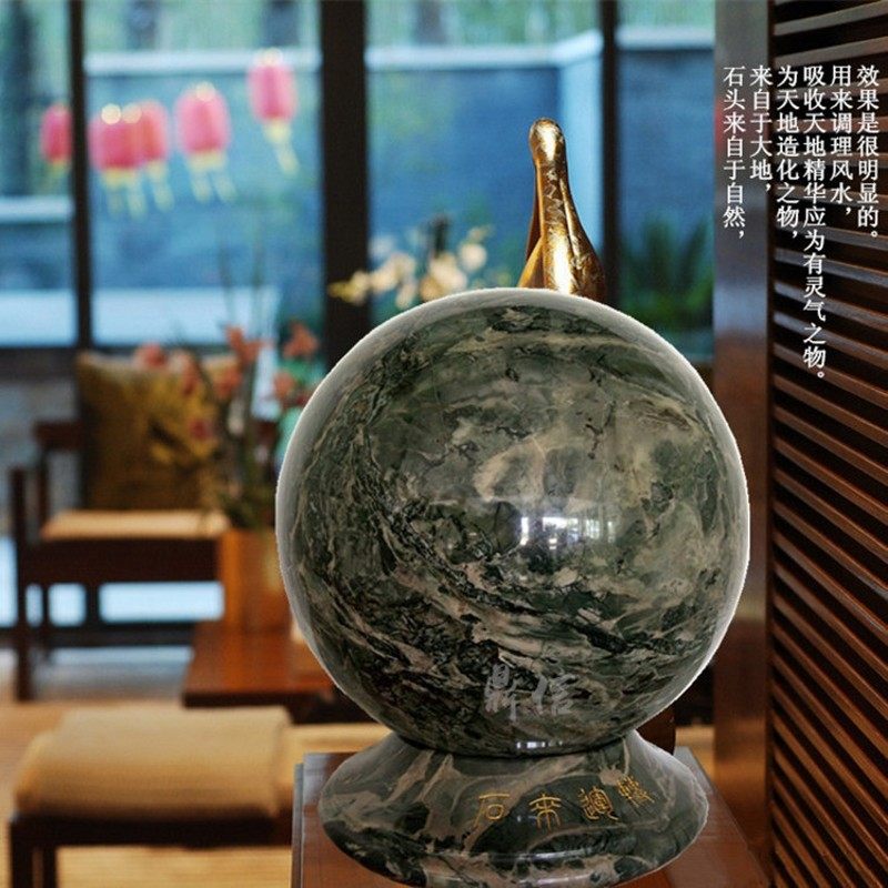 鼎信石业华安玉九龙璧玉石雕刻深绿色工艺品圆形时来运转装饰