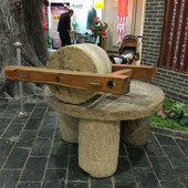 农村老石碾子大碾盘民俗复古旧磨盘古建老石器老物件整装 饰