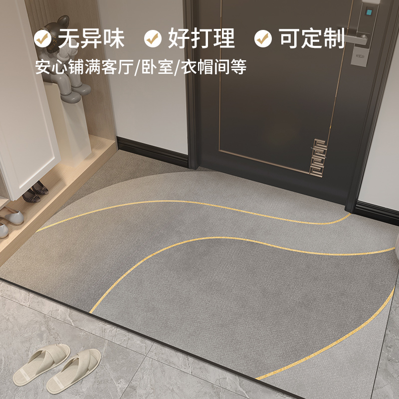 高级感入户地垫防滑耐脏免洗可擦pc地毯进门口玄关皮革地垫