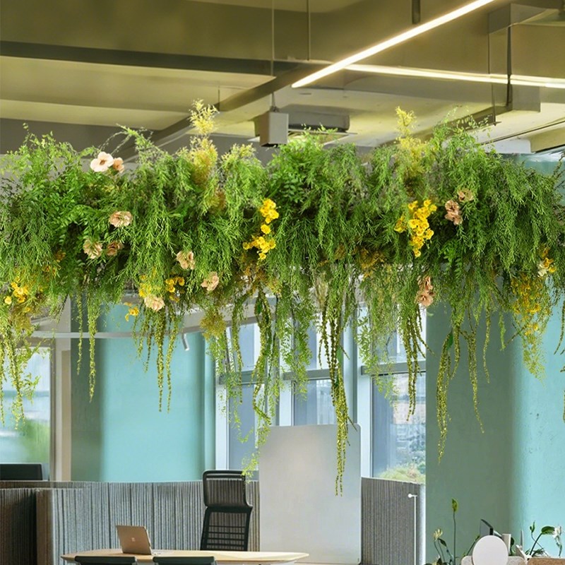 植物婚礼花艺布置迎宾区拍照区仿真绿植摆件软装门头装饰垂吊花草