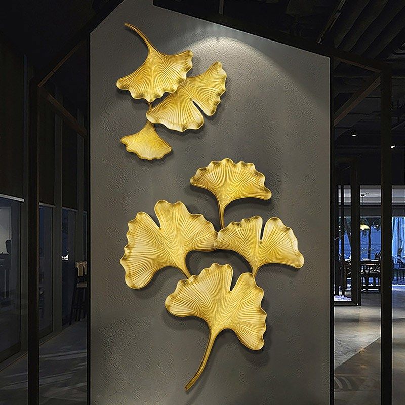 泰国家居客厅装饰挂件东南亚风墙饰壁挂电视背景墙银杏叶挂饰