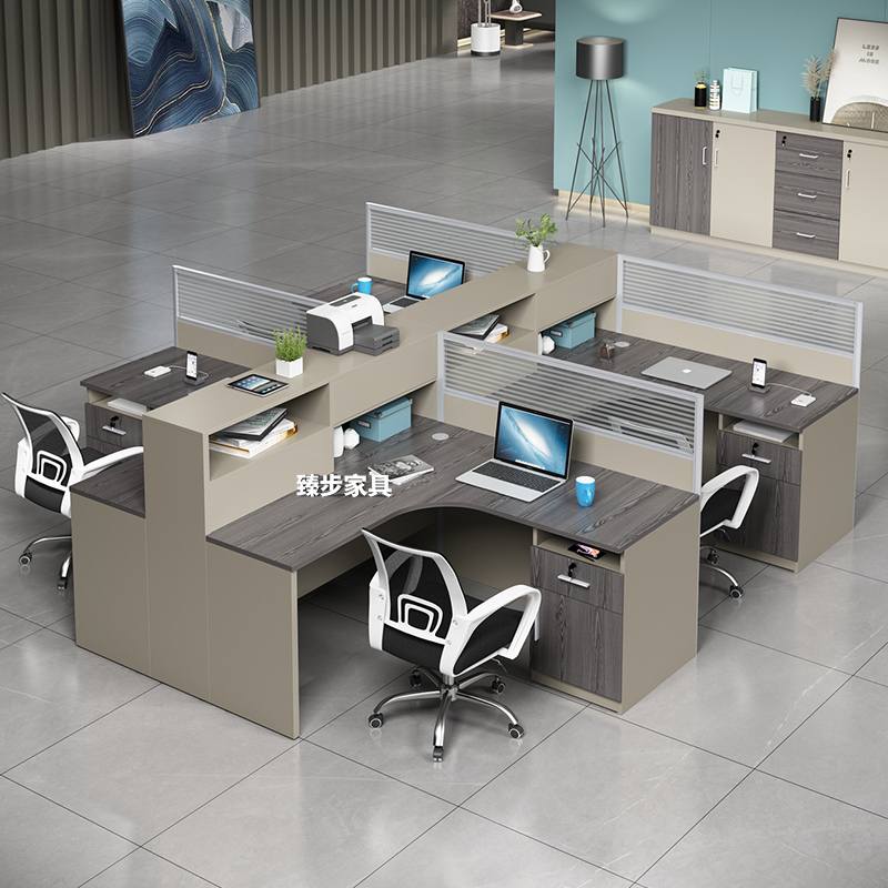 工位办公桌现代职员电脑卡座办公室桌椅屏风卡位四人位