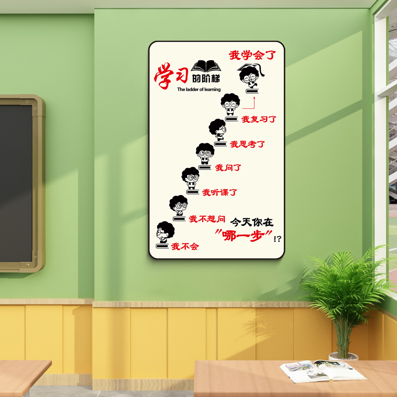 学生励志标语墙贴班级文化墙贴纸布置中学校教室装饰激励学习挂画