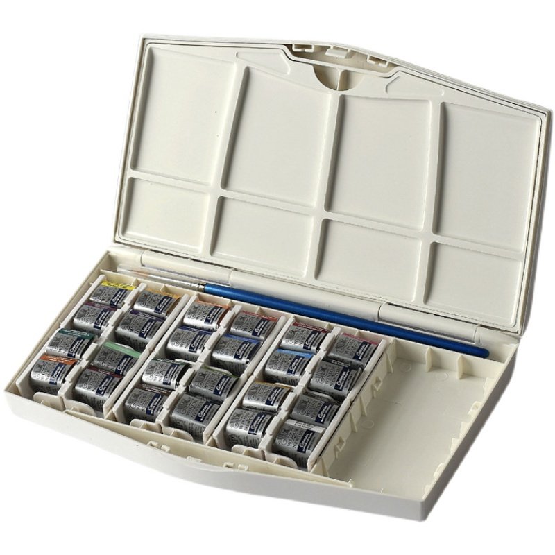 温莎牛顿歌文固体水彩颜料2色铁盒美术生专用色全块半块分装