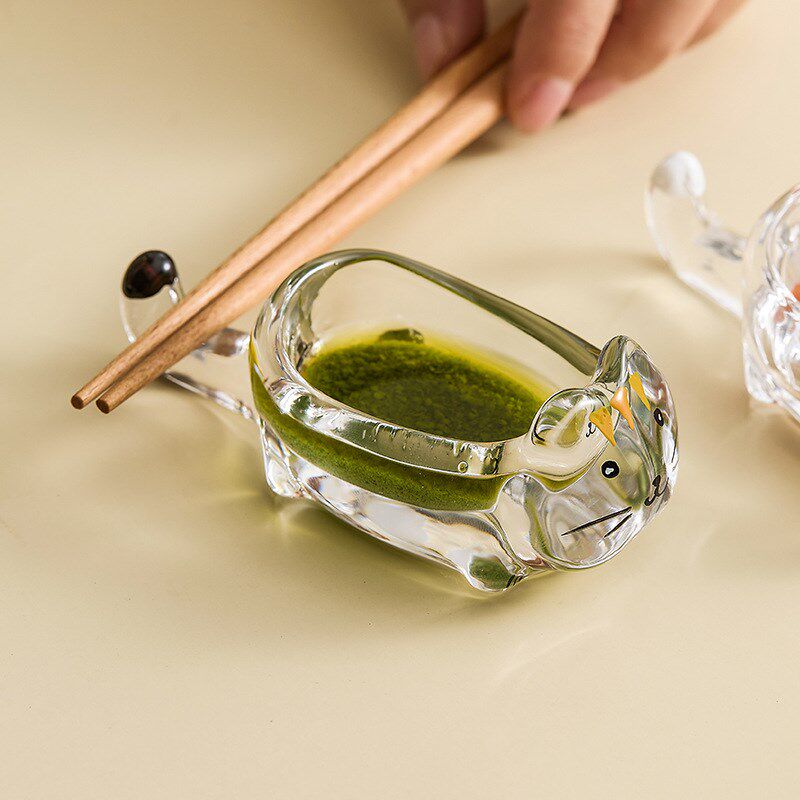 家居猫咪水晶调味蘸料碟创意番茄酱油醋碟