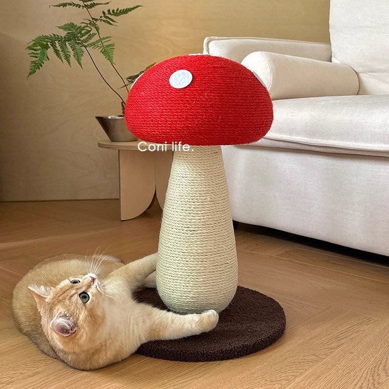 红蘑菇猫抓板耐磨掉屑猫爬架猫抓柱磨爪宠物