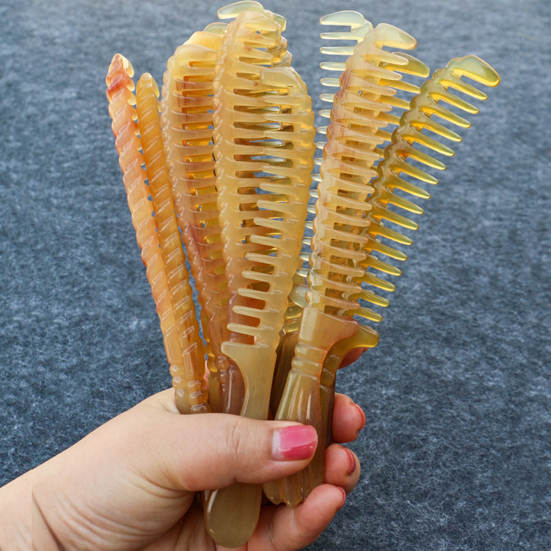 把装羊角多功能家用按摩梳头部洁宽齿密齿儿童窄齿男士梳长C