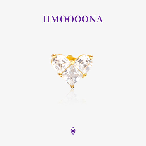Eyefunny风格镶钻爱心耳钉情侣款