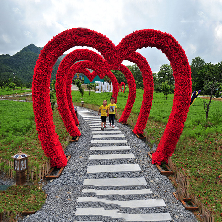 绢花拱门全花花门婚庆花门开业店庆活动新款花拱门花架婚礼花道具