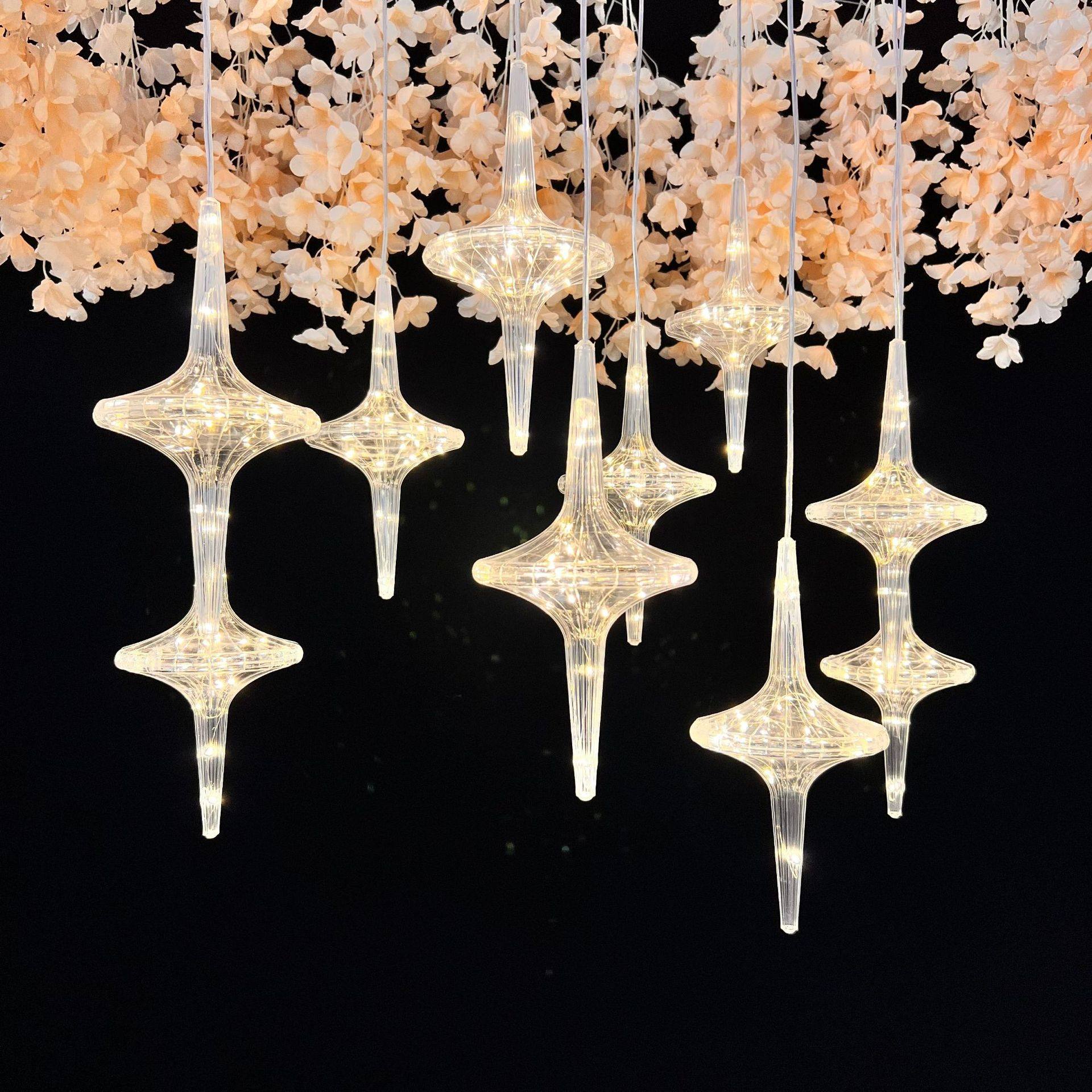 婚庆吊顶装饰飞碟吊灯水晶伞灯婚礼布置道具装饰空中吊饰LED灯串