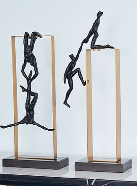 跨境人物金属摆件高级感创意客厅装饰专用场景礼物礼品工艺品