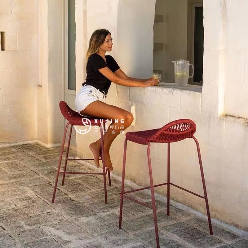 北欧墅别户外6-10-22 庭院休闲桌椅茶几件套三阳台景区民宿藤家椅