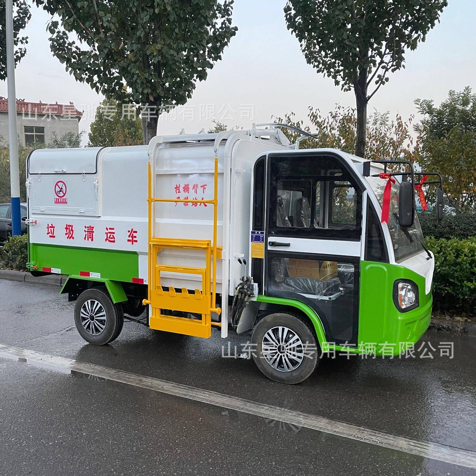 小区电动三轮垃圾车可上牌挂桶电动垃圾车小型新能源三轮环卫车