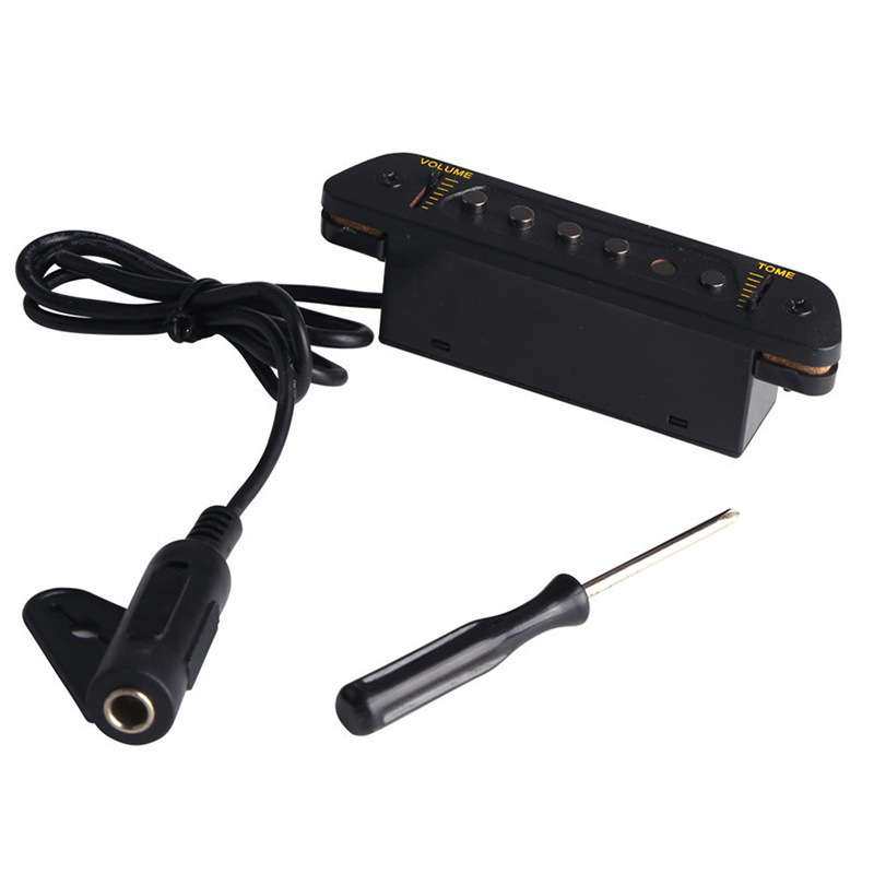 JD-5黑色音孔拾音器便携塑料木吉他拾音器吉他改装均衡调音器