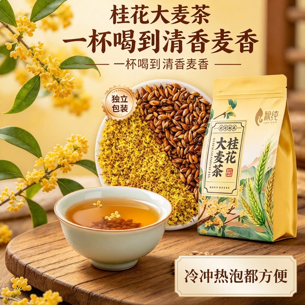 桂花大麦茶冷热皆宜家庭囤货