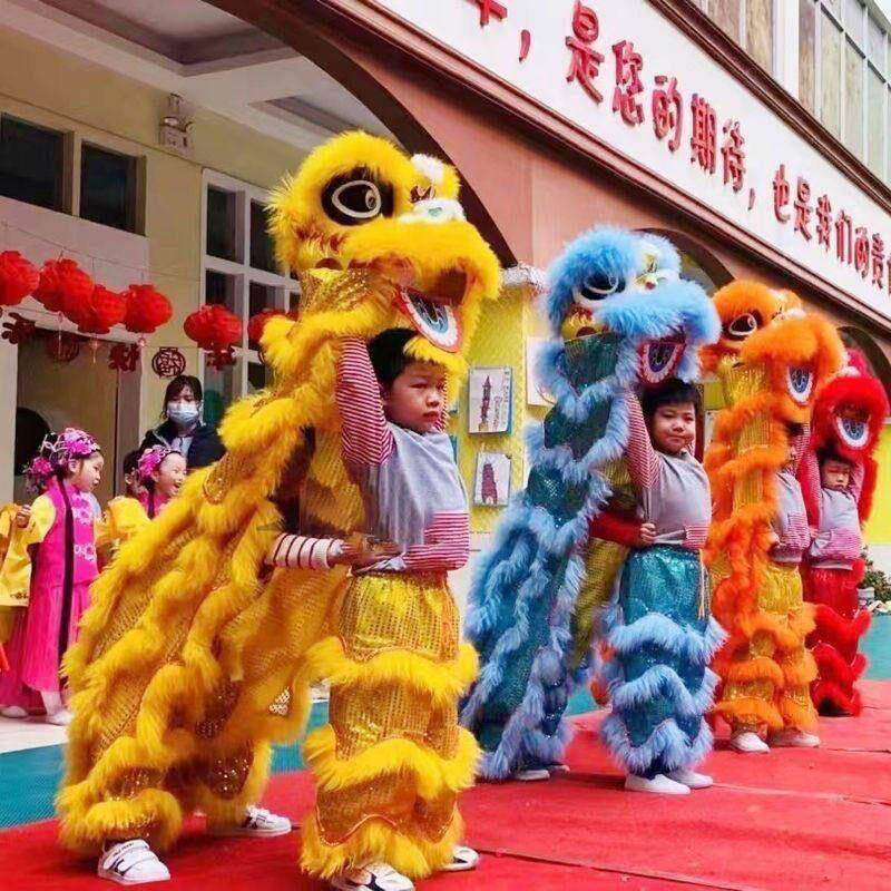 9寸可眨眼舞狮子儿童醒狮裤道具整套儿童舞狮子儿童舞狮醒狮头