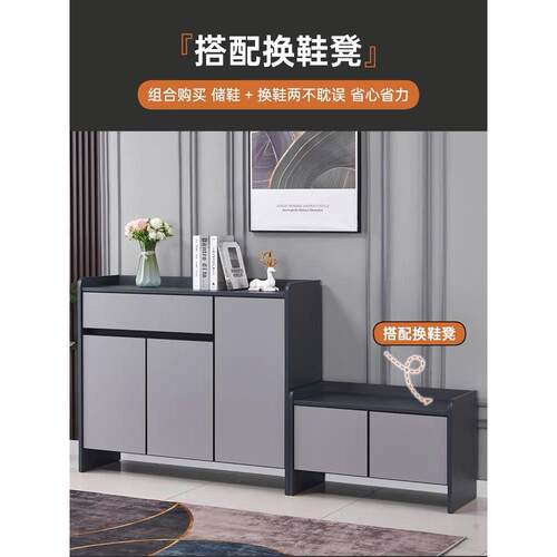 简约现代全铝合金鞋柜户外大容量储物柜阳台柜防水防晒收纳柜定制