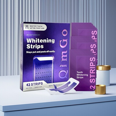 跨境V34紫色牙贴 去黄美白清洁亮白Purple Whitening Strips干贴