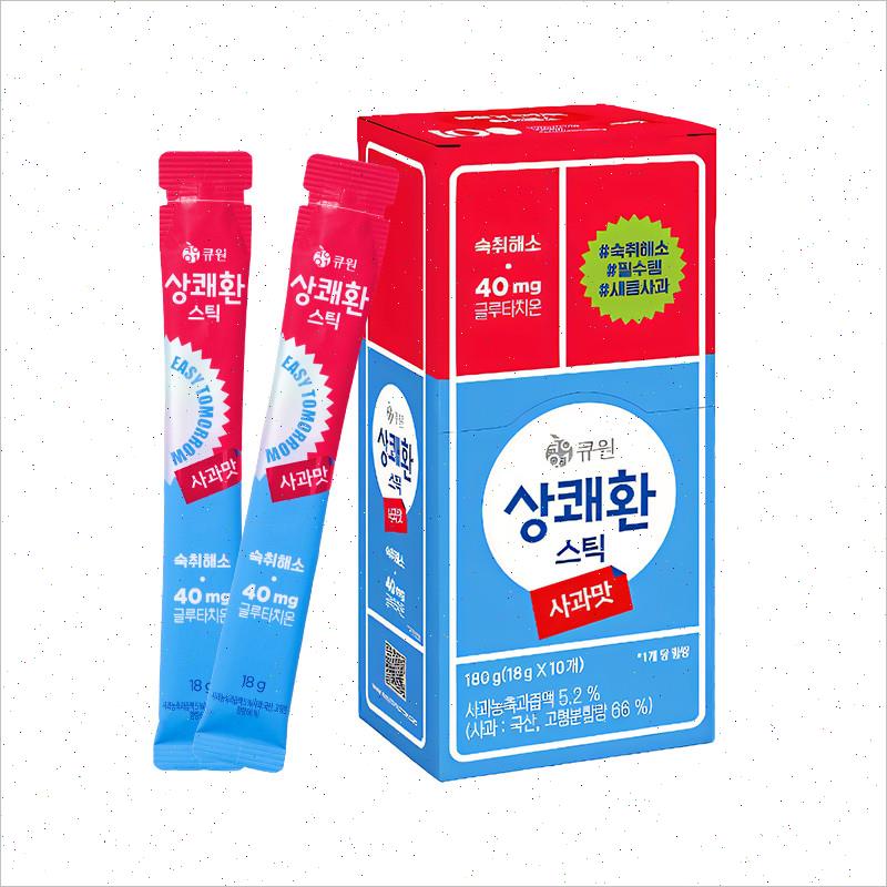 韩国进口Q.one醒可安苹果味解酒果冻聚会布丁可吸网红爆款10条/L