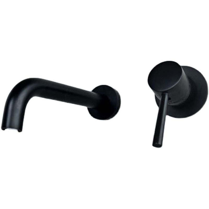 贝西拉丝金单把分连体15/2/CM固定不可旋转出水嘴黑色亮面龙头