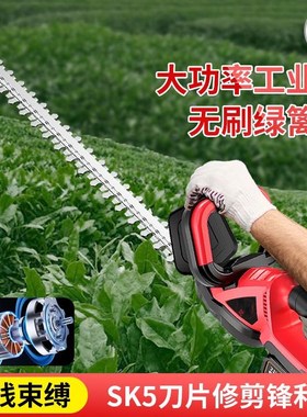 IJI充电式电动绿篱机园林灌木茶树背负式绿化修剪机修枝