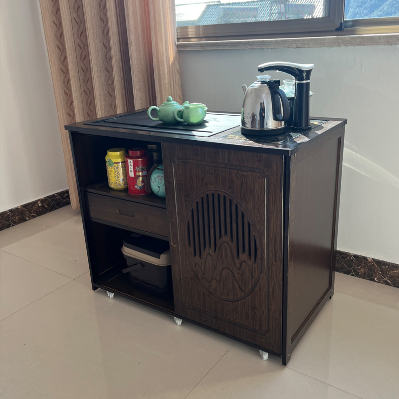 茶桌家用小型茶台泡茶车边柜实木客厅矮茶几烧水一体茶水柜子