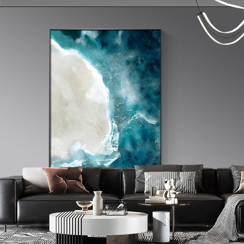 大海沙发背景墙装饰画落地画抽象客厅挂画高级感玄关壁画现代