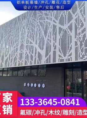 商场外墙冲孔铝单板雕镂空天吊顶白色铝板门头金色雨棚铝合金