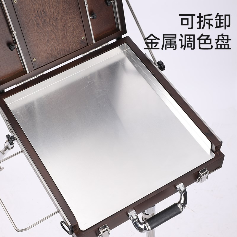 意大利手提铝合金写生油画箱男女轻便便携式支架式三脚画箱多功能