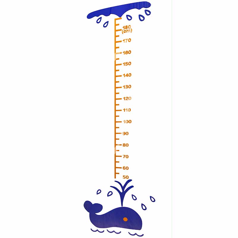 鲸鱼卡通身高贴儿童房装饰宝宝量身高墙贴画卧室身高尺d立体墙贴