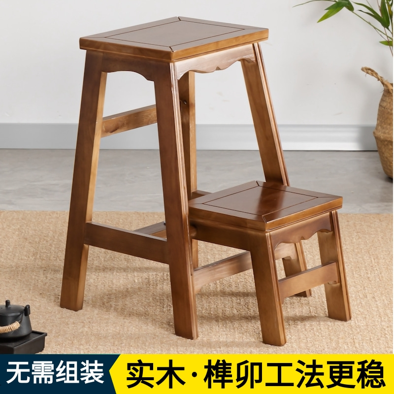 实木折叠梯凳家用二步两步多功能加厚两用便携式登高厨房台阶凳