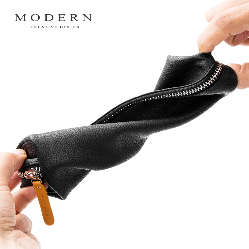 德国MODERN真皮笔袋大容量男女高中生 文具盒 铅笔盒简约多功能