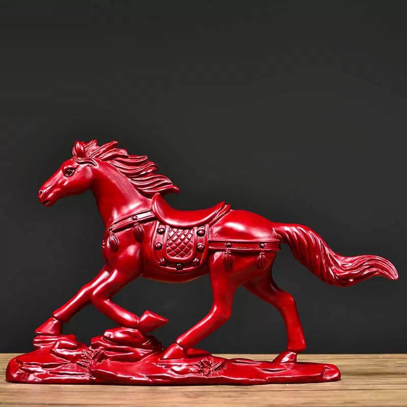 红木雕刻马摆件实木马生肖马一马当先客厅办公装饰业乔迁送礼