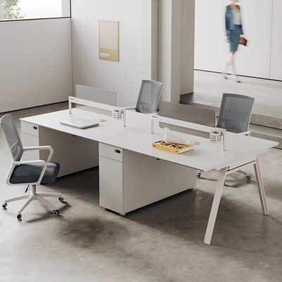 办工作桌子现代桌椅屏风工位隔断插座办公桌员工位四人位